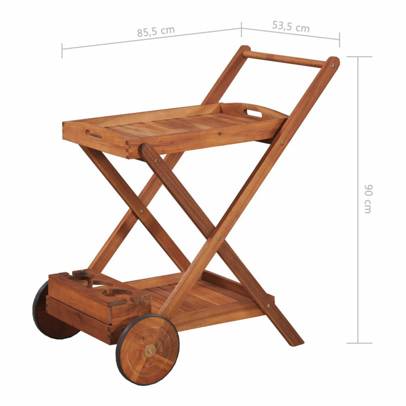 Loon Peak® Trafton Solid Wood Bar Cart Wayfair